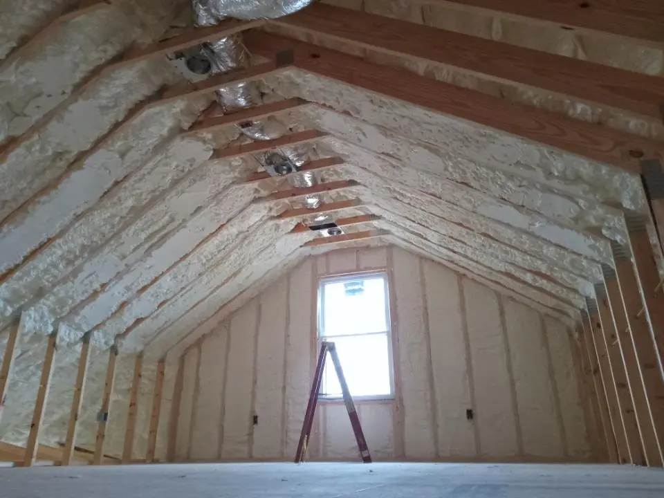 Spray foam roofing application for Crawl Space Insulation project in Clay
